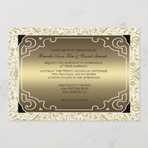 Golden 1920s Art Deco Wedding Invitation