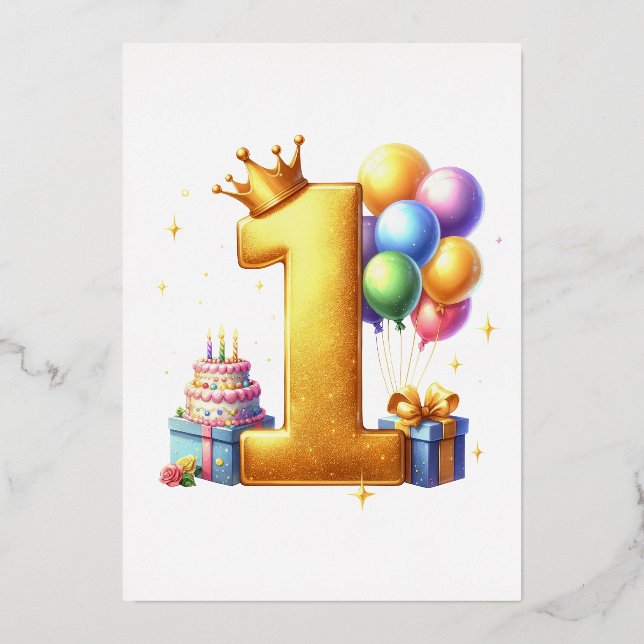 Golden 1st Birthday (Front)