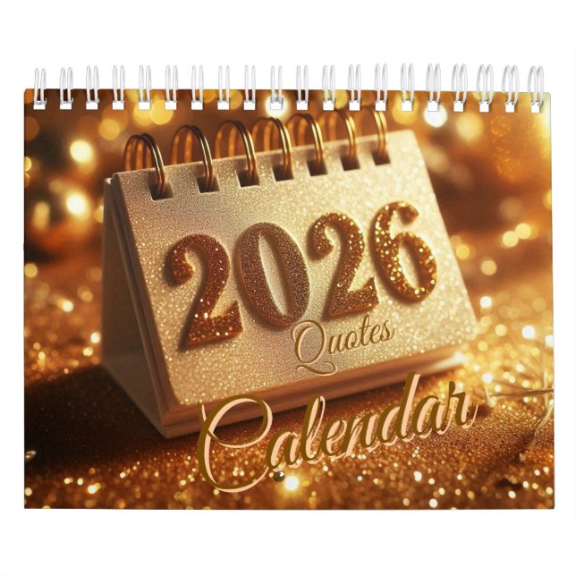 golden 2026 Calendar with quotes (Cover)
