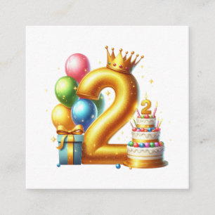 Golden 2nd Birthday Enclosure Card