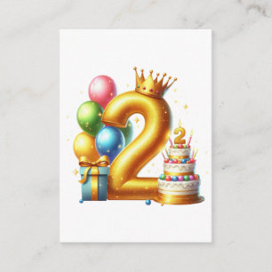 Golden 2nd Birthday Enclosure Card