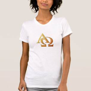 Golden "3-D" Alpha and Omega Symbol T-Shirt