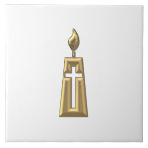 Golden "3-D" Candle Tile