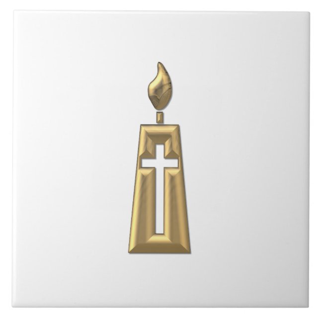 Golden "3-D" Candle Tile (Front)