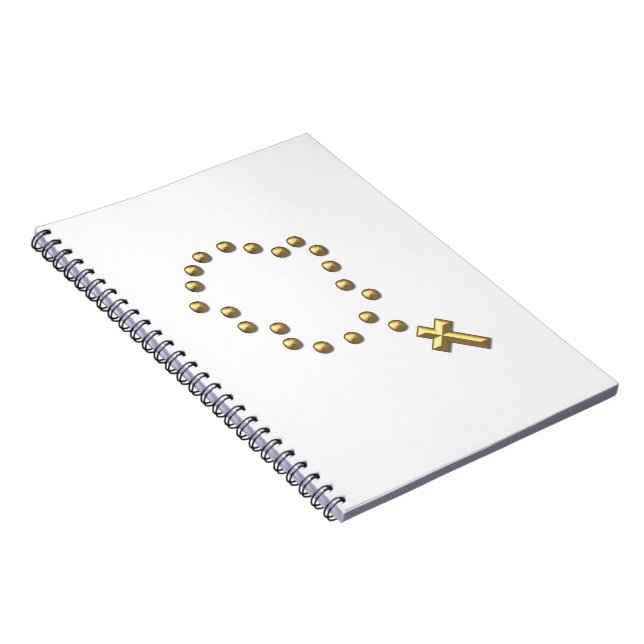 Golden "3-D" Chaplet or Rosary Spiral Notebook (Right Side)