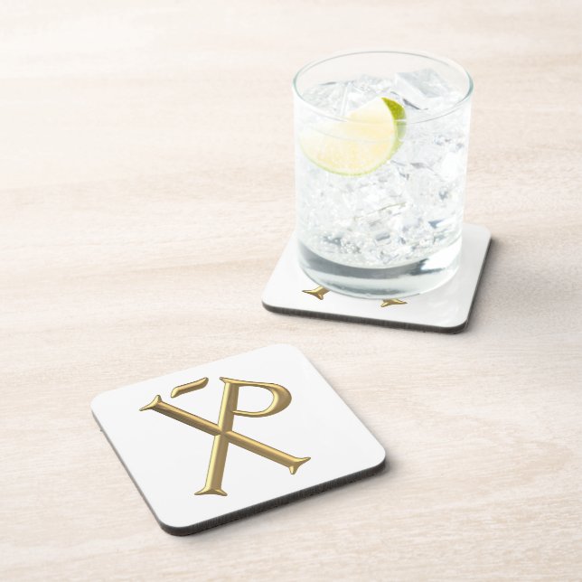 Golden "3-D" Chi-Rho 3 Coaster (Right Side)