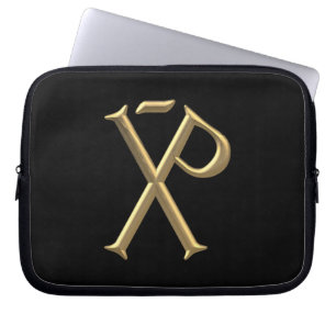 Golden "3-D" Chi-Rho 3 Laptop Sleeve