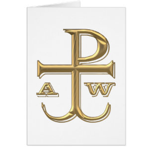 Golden "3-D" Chi-Rho with Anchor