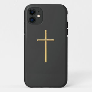 Golden "3-D" Cross iPhone 11 Case