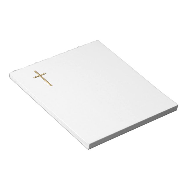 Golden "3-D" Cross Notepad (Angled)