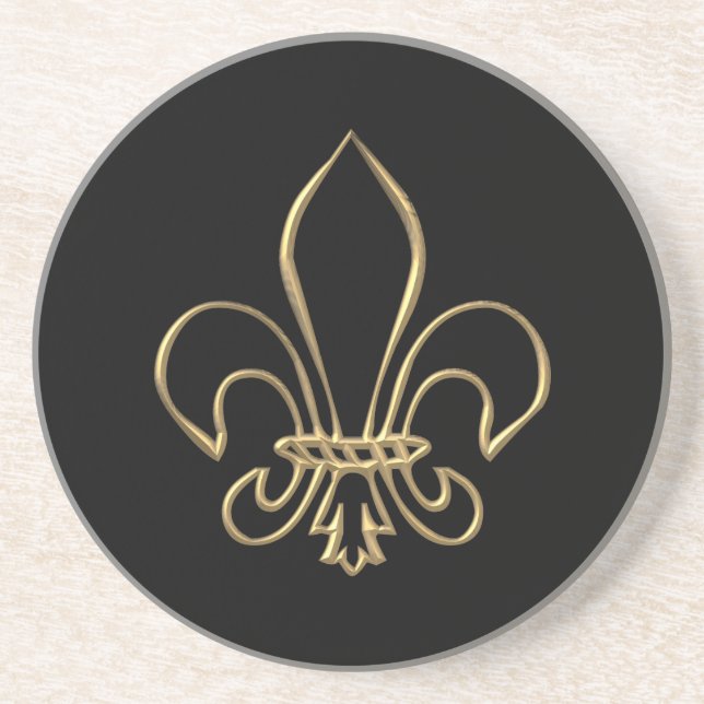 Golden "3-D" Fleur-de-lis Coaster (Front)