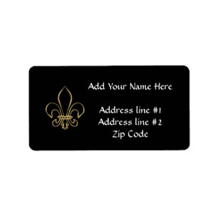 Golden "3-D" Fleur-de-lis Label