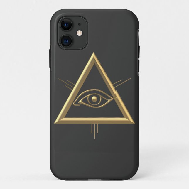 Golden "3-D" God's Eye Symbol Case-Mate iPhone Case (Back)