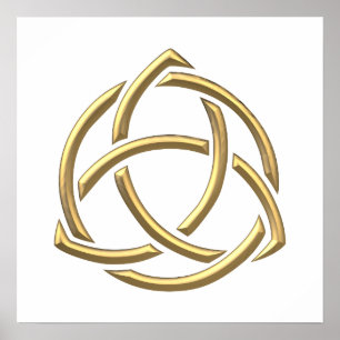 Golden "3-D" Holy Trinity Symbol 2 Poster
