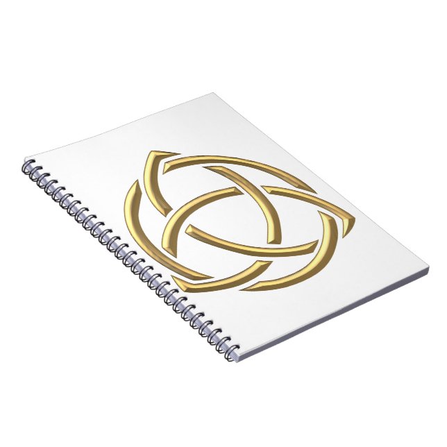 Golden "3-D" Holy Trinity Symbol 2 Spiral Notebook (Right Side)