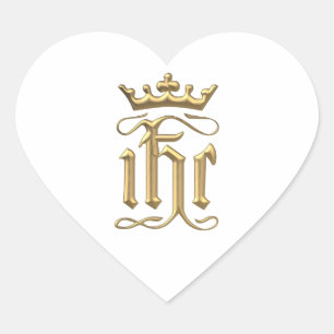 Golden "3-D" IHC with Crown Heart Sticker