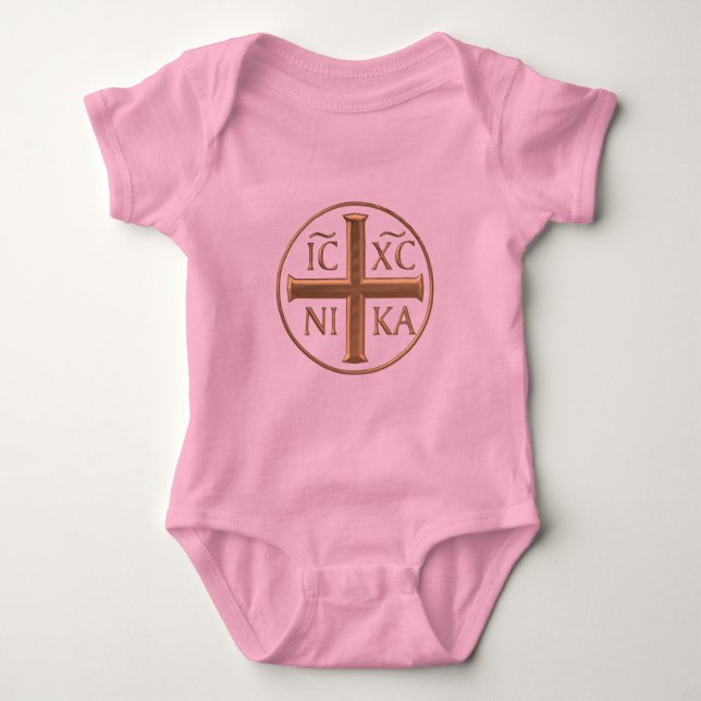 Golden "3-D" Jesus Christ: Conquers Baby Bodysuit (Front)