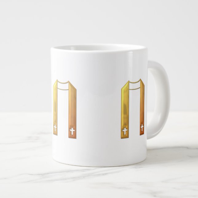 Golden "3-D" Liturgical Stole Large Coffee Mug (Front Right)