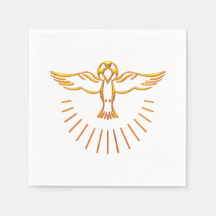 Golden 3-D Look Ascent of The Holy Spirit Napkin