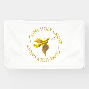 Golden  3-D Look Come Holy Ghost - Holy Spirit Banner