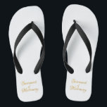 Golden 3-D Look Sacrament of Matrimony Jandals<br><div class="desc">Golden 3-D Look Sacrament of Matrimony This design is great for Weddings, Engagements or just to show your love for our Lord in The Sacrament of Matrimony. You can add your own words, pictures, and/or change the background colour using Zazzle's great customisation tools. This image is available on dozens of...</div>