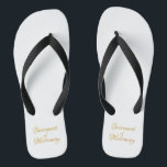 Golden 3-D Look Sacrament of Matrimony Jandals<br><div class="desc">Golden 3-D Look Sacrament of Matrimony This design is great for Weddings, Engagements or just to show your love for our Lord in The Sacrament of Matrimony. You can add your own words, pictures, and/or change the background colour using Zazzle's great customisation tools. This image is available on dozens of...</div>