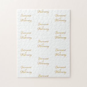 Golden 3-D Look Sacrament of Matrimony Jigsaw Puzzle