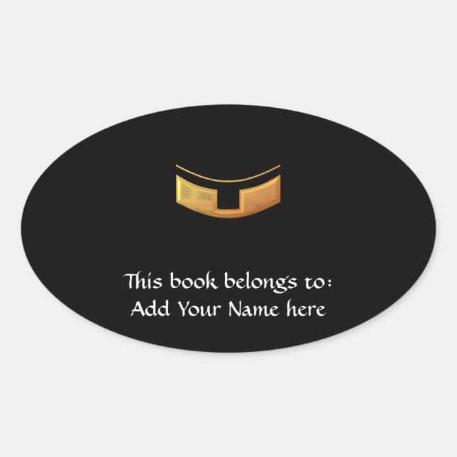 Golden "3-D" Priest/Minster Collar Oval Sticker (Front)