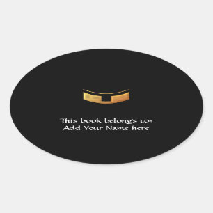 Golden "3-D" Priest/Minster Collar Oval Sticker