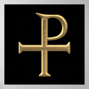 Golden "3-D" Tau-Rho Poster