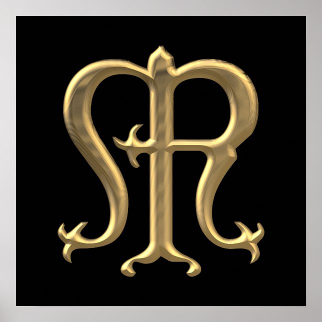 Golden "3-D" Virgin Mary Symbol Poster (Front)