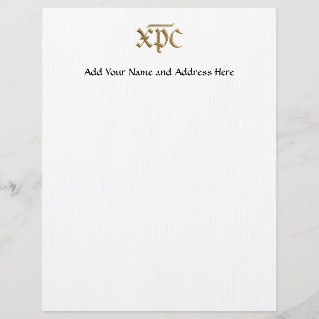 Golden "3-D" XPC symbol Personalized Letterhead (Front)