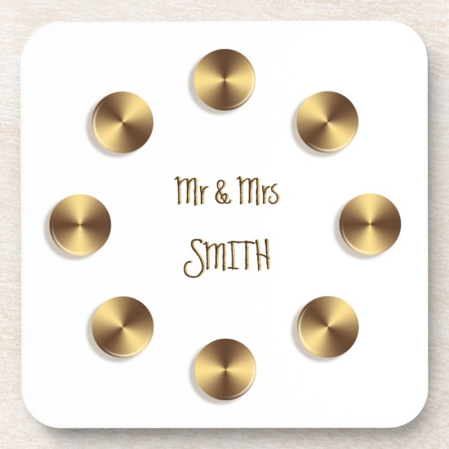 Golden 3D element Coaster (Front)