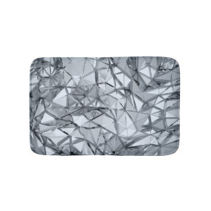 Golden 3D Metal: Geometric Background Bath Mat