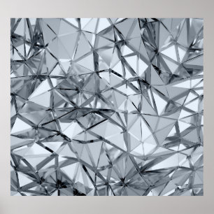 Golden 3D Metal: Geometric Background Poster