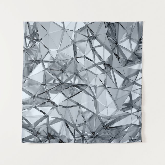 Golden 3D Metal: Geometric Background Tapestry (Front)