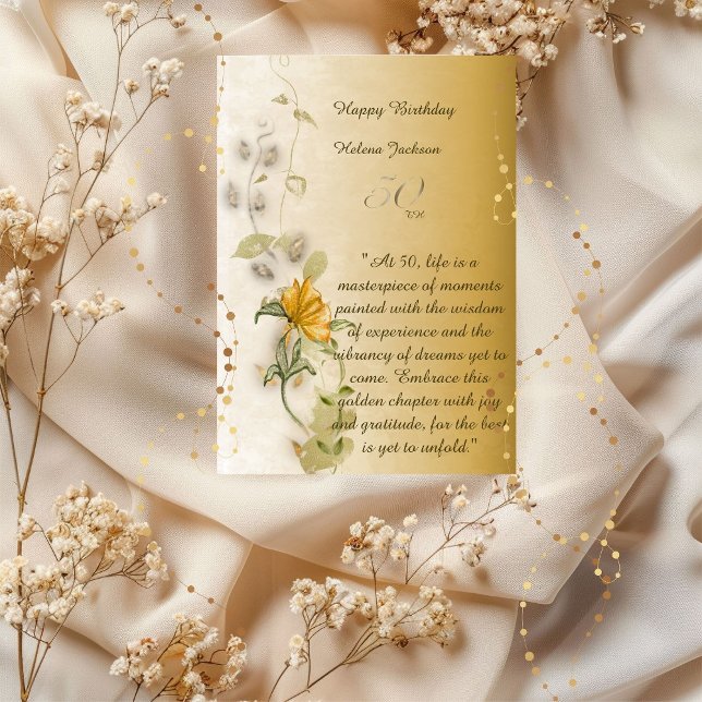 Golden 50 th birthday card  (Creator Uploaded)