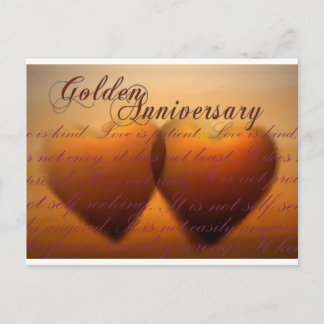 Golden 50 year anniversary postcard