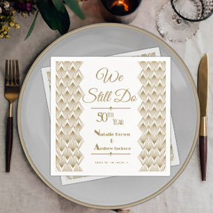 Golden 50th Anniversary Napkin
