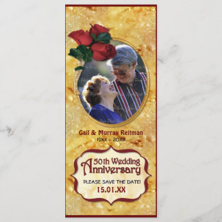Golden 50th Anniversary Save The Date