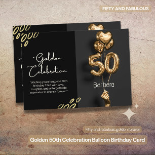 Golden 50th Birthday Celebration Card