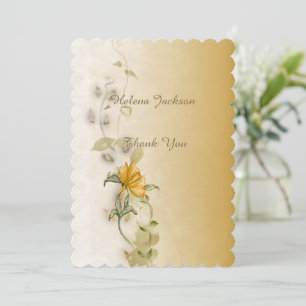 Golden 50th birthday thank you card