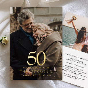 Golden 50th two photo Wedding Anniversary