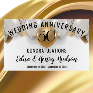 Golden 50th Wedding Anniversary Banner