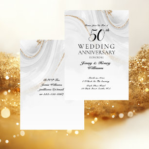 Golden 50th Wedding Anniversary Celebration Invitation