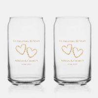 Golden 50th Wedding Anniversary Heart Personalised