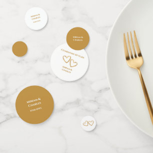 Golden 50th Wedding Anniversary Heart Personalised Confetti