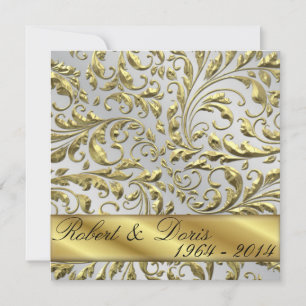 Golden 50th Wedding Anniversary Invitation Gold