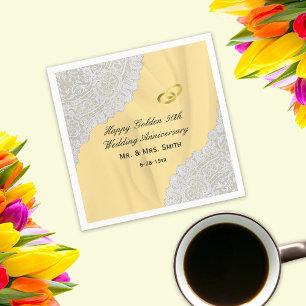 Golden 50th Wedding Anniversary Napkin