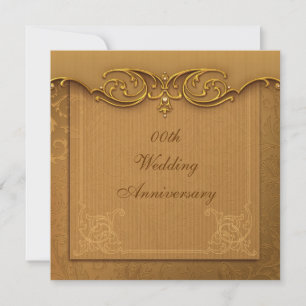 Golden 50th Wedding Anniversary Party Invitation